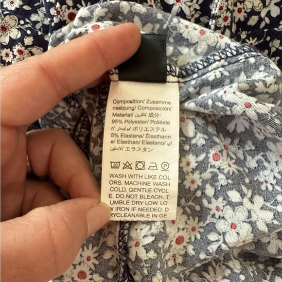 Navy & White Floral Strapless Mini Dress Size M Summer Cottagecore Boho Chic - Picture 11 of 11